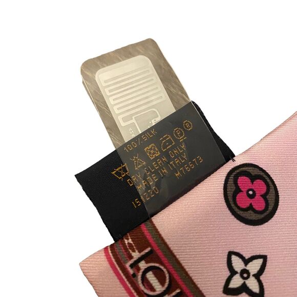 Louis Vuitton Street Monogram Bandeau Scarf Rose New Colorful RARE Graffiti - Picture 6 of 9